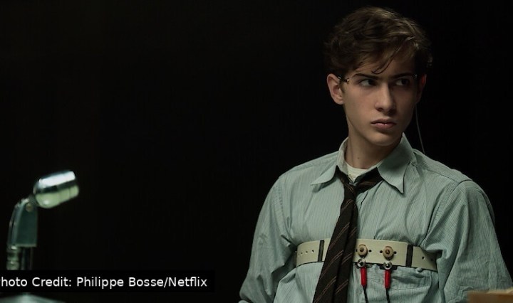 Jacob Tremblay as young Ted Kaczynski during a Harvard psychological experiment in Netflix’s Unabomber.